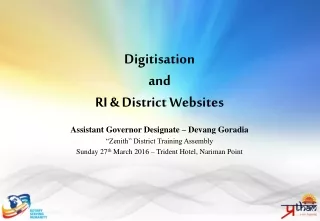 Digitisation and RI &amp; District Websites