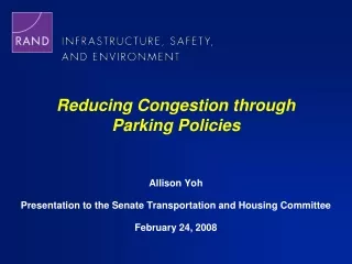 Reducing Congestion through Parking Policies