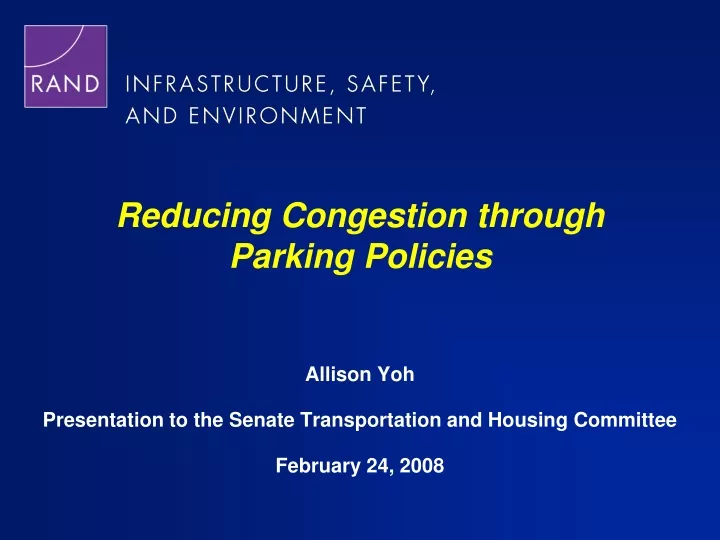 reducing congestion through parking policies