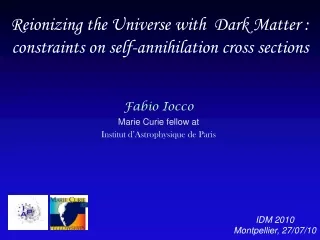 Reionizing the Universe with  Dark Matter :  constraints on self-annihilation cross sections
