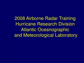 The Radar Operators Job