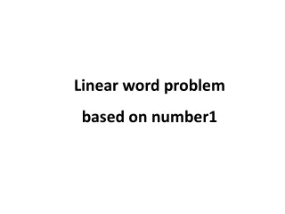 Linear word problem  based on number1