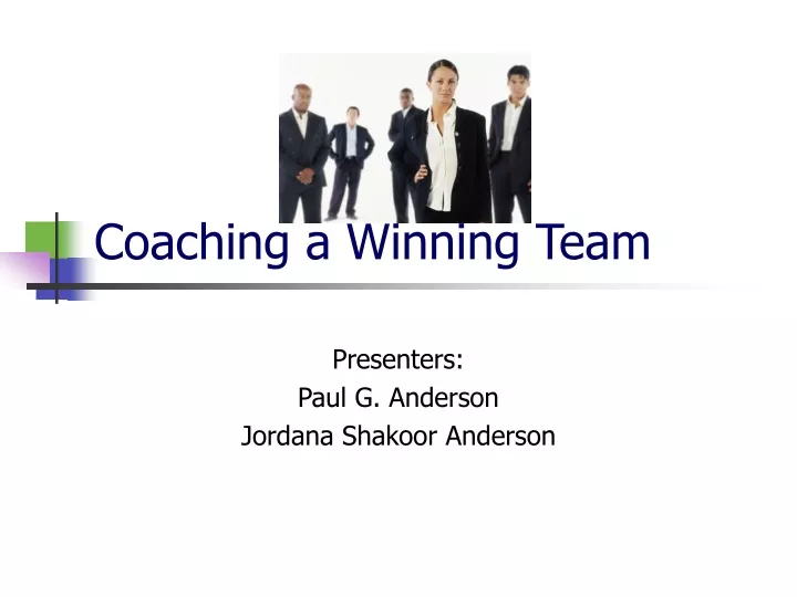 coaching a winning team