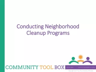 Conducting Neighborhood Cleanup Programs