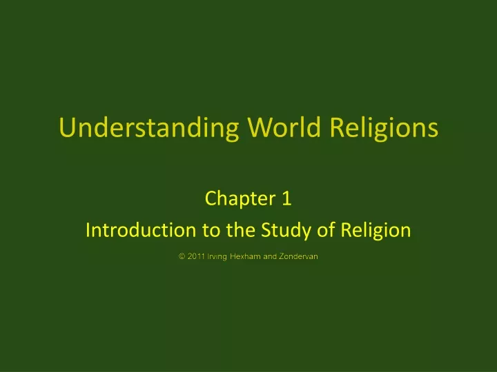 understanding world religions