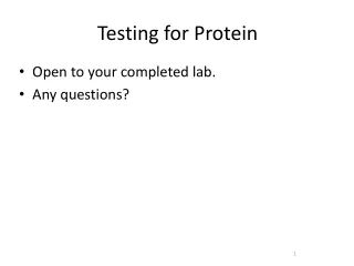 Testing for Protein