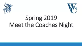 Spring 2019 Meet the Coaches Night