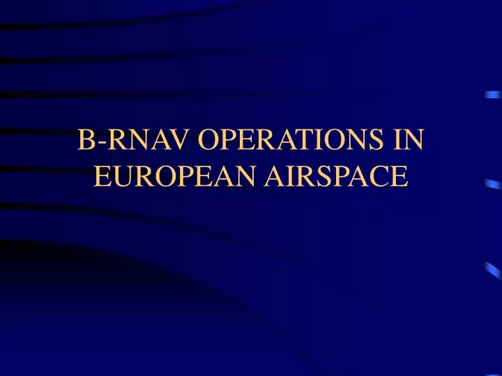 b rnav operations in european airspace