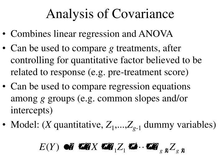 analysis of covariance