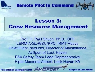 Lesson 3: Crew Resource Management