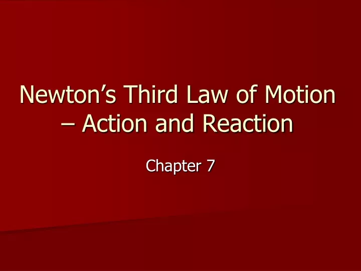 newton s third law of motion action and reaction