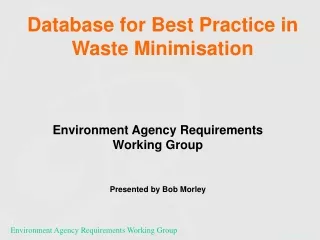 Database for Best Practice in Waste Minimisation