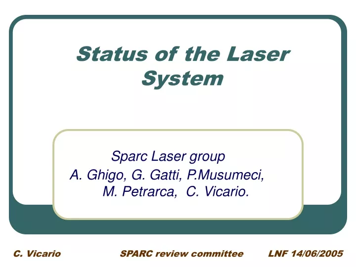 status of the laser system