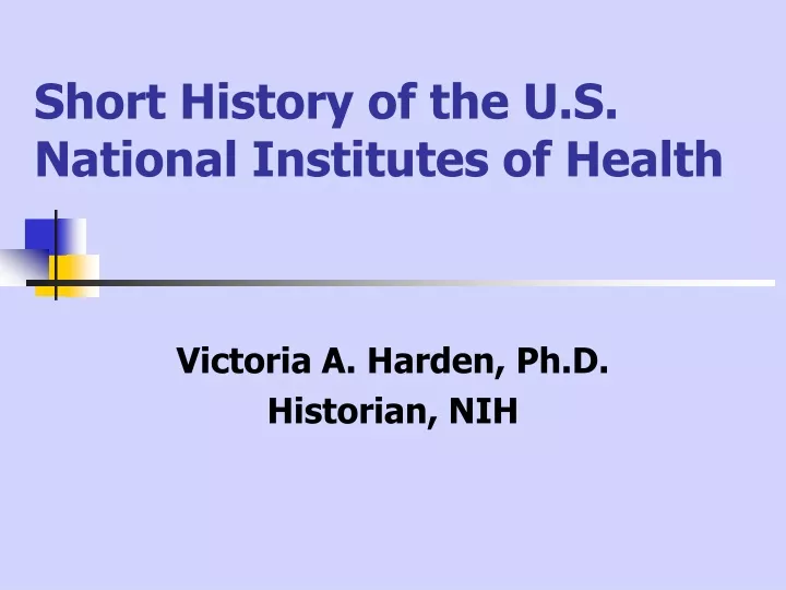 short history of the u s national institutes of health