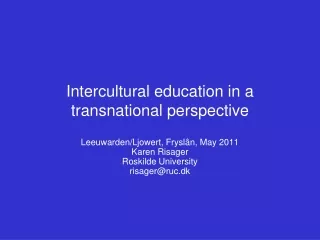 Intercultural education in a transnational perspective
