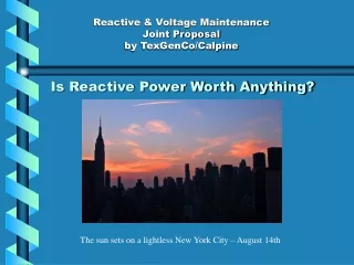 Is Reactive Power Worth Anything?