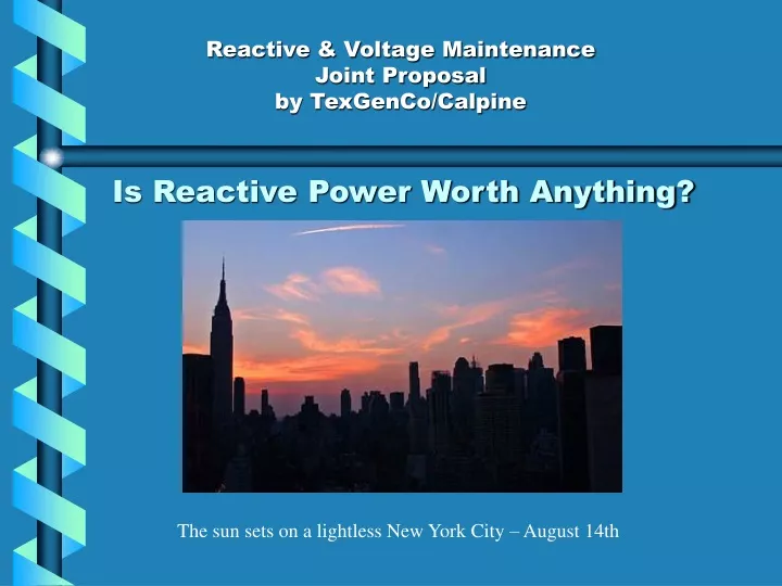 is reactive power worth anything