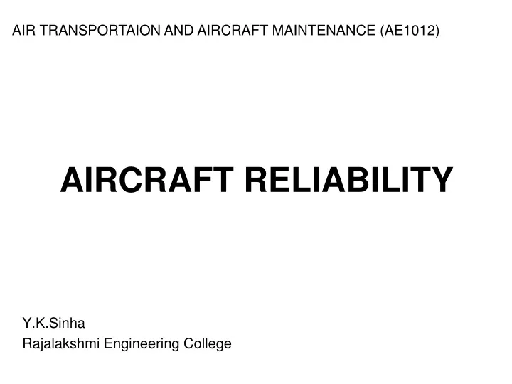 aircraft reliability