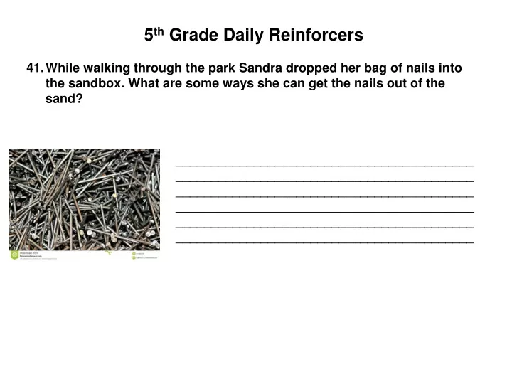 5 th grade daily reinforcers while walking