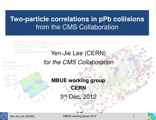 Yen-Jie Lee (CERN) for the CMS Collaboration MBUE working group  CERN 3 rd  Dec, 2012