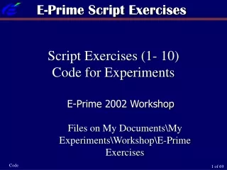 E-Prime Script Exercises