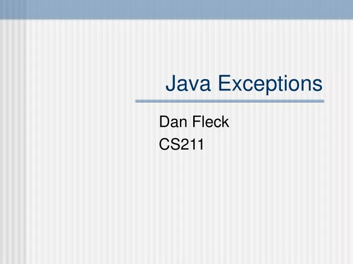 java exceptions