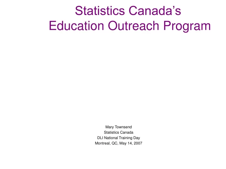 statistics canada s education outreach program