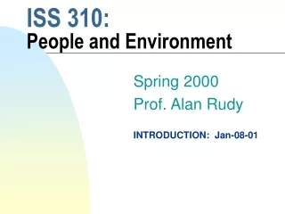 ISS 310:  People and Environment