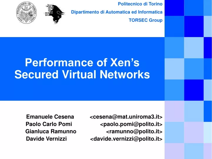 performance of xen s secured virtual networks