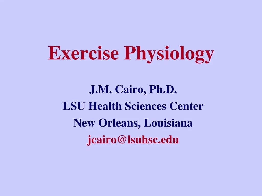 PPT - Exercise Physiology PowerPoint Presentation, free download - ID ...