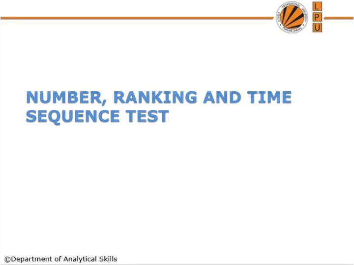 number ranking and time sequence test