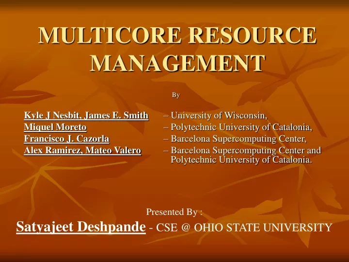 multicore resource management
