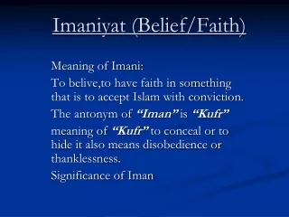 Imaniyat (Belief/Faith)