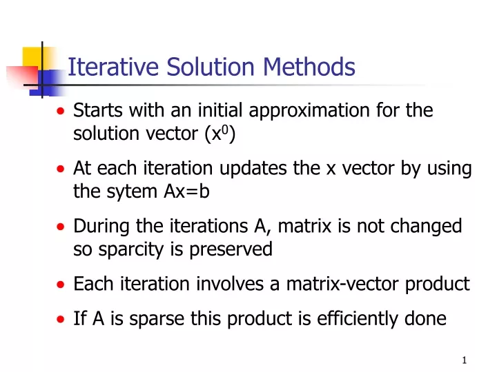 iterative solution methods