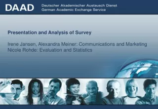 Presentation and Analysis of Survey  Irene Jansen, Alexandra Meiner: Communications and Marketing