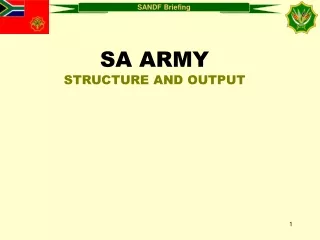 SA ARMY STRUCTURE AND OUTPUT