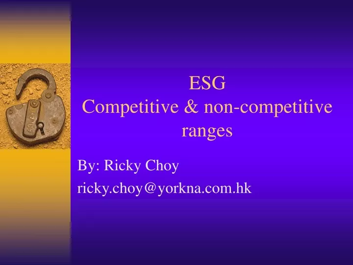 esg competitive non competitive ranges