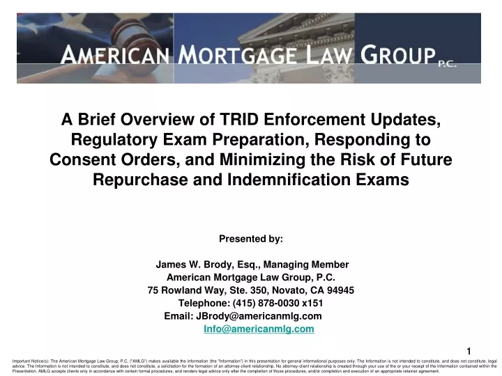 a brief overview of trid enforcement updates