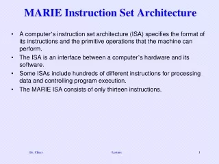 MARIE Instruction Set Architecture