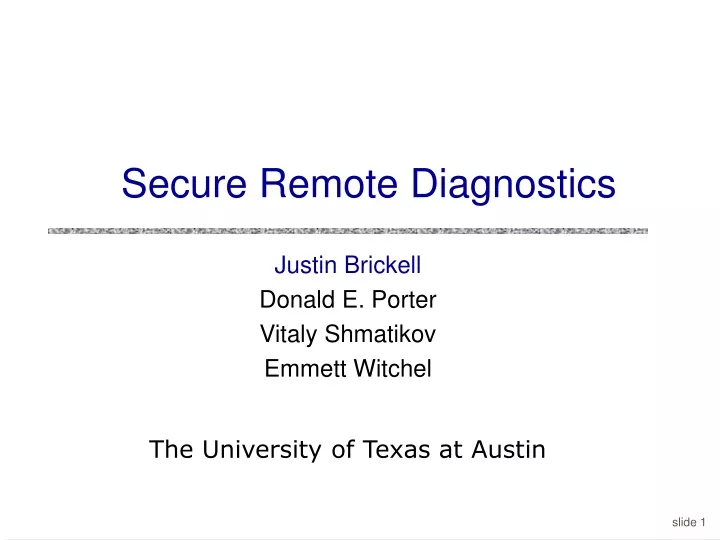 secure remote diagnostics