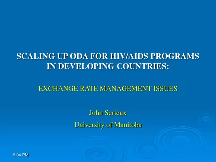 scaling up oda for hiv aids programs in developing countries