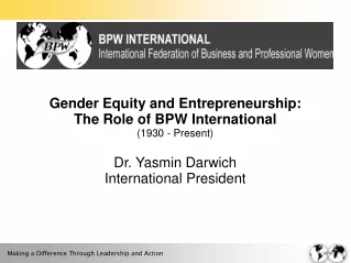Gender Equity and Entrepreneurship: The Role of BPW International (1930 - Present)