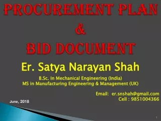 Procurement Plan &amp; Bid document