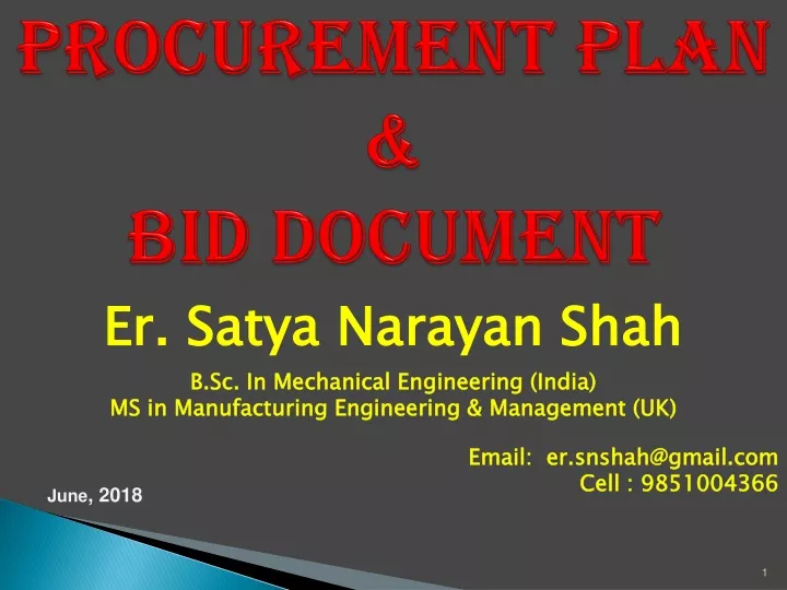 procurement plan bid document