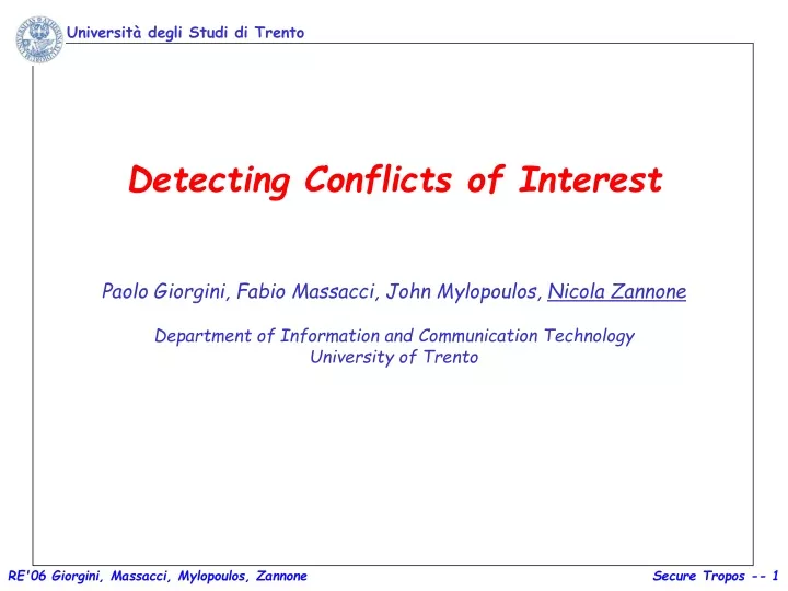 detecting conflicts of interest
