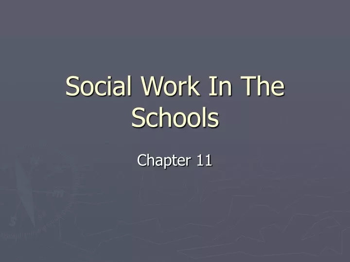 social work in the schools