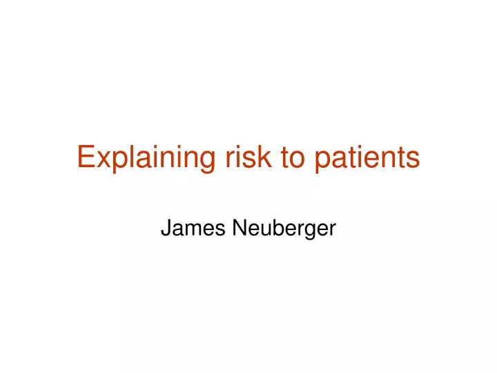 explaining risk to patients