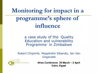 Monitoring for impact in a programme’s sphere of influence