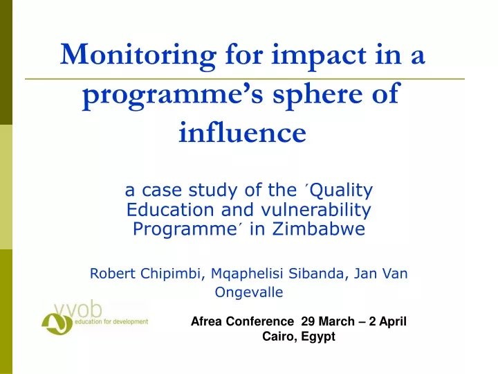 monitoring for impact in a programme s sphere of influence