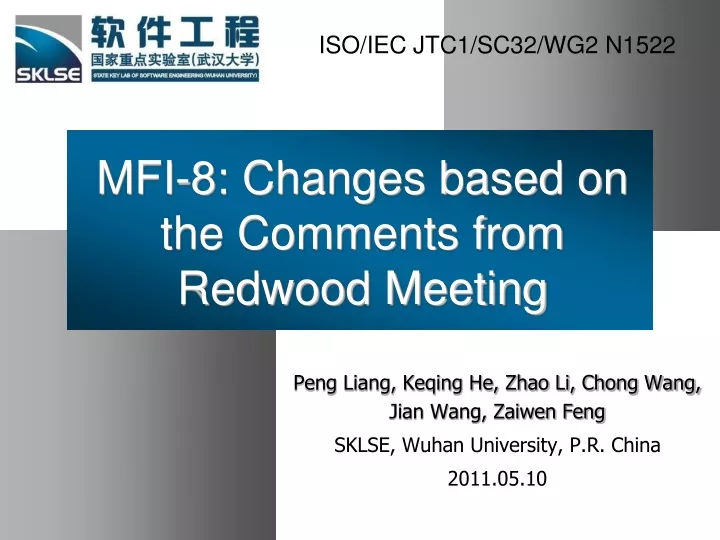 mfi 8 changes based on the comments from redwood meeting